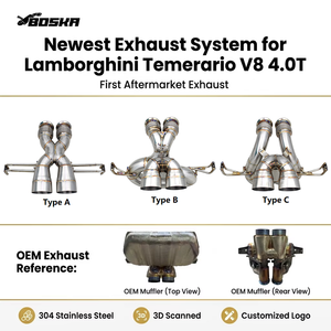 Silenziatore Posteriore BSK per Lamborghini Temerario V8 4.0T 2025-2026, Nuovo Sistema <span class=keywords><strong>di</strong></span> Scarico Boska con Tubi SUS304 e Suono Dinamico - Product Image 1