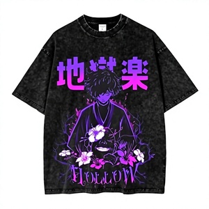 เสื้อยืดผู้ชายสไตล์ลำลอง พิมพ์ลายดิจิตอลแบบฟอกสี ผ้าฝ้าย แขนสั้น ทรงโอเวอร์ไซส์ สวมใส่สบาย รับผลิตตามแบบ (OEM) ขายส่ง เสื้อผ้าสตรีทแวร์ - Product Image 1