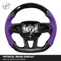 Volant de direction en fibre de carbone forgée de luxe avec LED, 35 mm, 3/4 branches, modèle YZ, Dodge Challenger SRT Hellcat Demon 392 Charger Hemi R/T