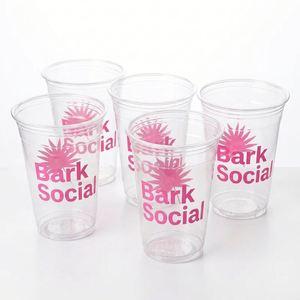 Gobelet en plastique jetable à fond plat, transparent, en PET, 89 mm, à paroi simple, écologique, pour thé au lait et jus - Product Image 1