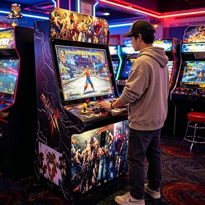 Macchina Arcade Personalizzata con Logo, 32 Pollici, per <span class=keywords><strong>Giochi</strong></span> di Combattimento, Console Video per 2 Giocatori, per Bar e Sale <span class=keywords><strong>Giochi</strong></span> - Product Image 4