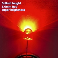 Diode LED Colloïdale Super Flux Haute Luminosité 6,0 mm Vert/Bleu/Jaune/Rouge/Orange/Ambre/Violet/Rose Certifiée CE RoHS Garantie 5 Ans Ra80