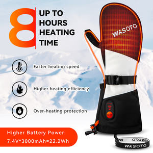Gants de ski chauffants électriques <span class=keywords><strong>à</strong></span> écran tactile 7,4 V, alimentés par <span class=keywords><strong>batterie</strong></span>, imperméables, antidérapants, mitaines chauffantes pour le snowboard et la randonnée - Product Image 2