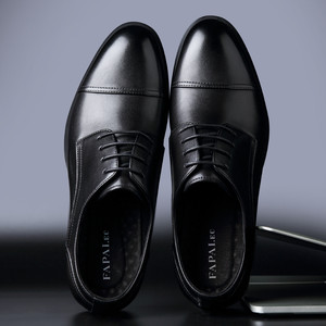 Chaussures habillées en cuir pour hommes Fapalec, à lacets, en cuir de vachette pleine fleur, pour le bureau et les occasions professionnelles - Product Image 1