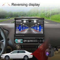 Radio para Auto Podofo con Carplay, Estéreo para Auto con Pantalla Táctil Retráctil de 7 Pulgadas, Autoestéreo con Bluetooth, FM, Entrada Auxiliar, USB, Compatible con Cámara AHD