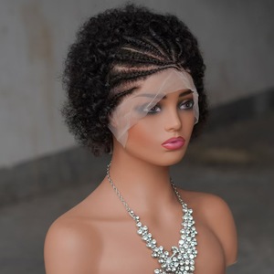 Perruques Bouclées Crépues <span class=keywords><strong>Afro</strong></span> en Gros, Cheveux Humains Brésiliens, Perruque Frontale en Dentelle 13x4, Perruques Pixie pour Femmes Noires - Product Image 5