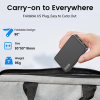TKT 65W Super Mince GaN Chargeur Nouveau Design Pliable Type C 3 Port Chargeur Mural PD 3.0 Fonction Chargeur Rapide pour iPhone Ordinateur Portable OTP