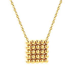 Collar con Colgante de Bola de Acero en Forma de Corazón, Chapado en Oro, Acero Inoxidable, Joyería de Moda, Regalo - Product Image 4