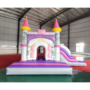 Château gonflable Royal Garden Princess avec toboggan, <span class=keywords><strong>fort</strong></span> enchanté rose pastel commercial pour événements de filles - Product Image 6