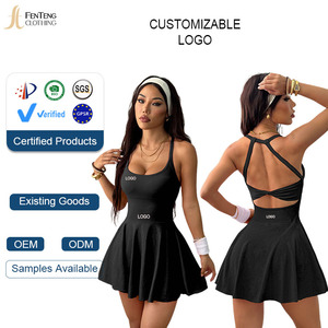 Falda de Tenis Deportiva con Espalda Descubierta y Relleno en el Pecho, Anti-deslizante, Ligera, de Secado Rápido, Spandex/Nailon, Marca Lulu Custom - Product Image 1