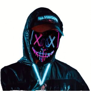 Máscara de Halloween con Luces LED, Máscaras Divertidas de The Purge: Election Year, Accesorios de <span class=keywords><strong>Disfraces</strong></span> para Cosplay, Máscara de Fiesta - Product Image 5