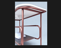 Armoire de salle de bain murale encastrée avec miroir et pieds en acier inoxydable, console en fer forgé et cadre métallique assorti, pour rangement de médicaments