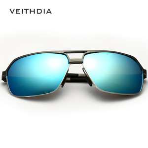 Veithdia Men's Sunglasses Aluminum Magnesium <b>Frame</b> Polarized Blue Lenses UV400 Driving Fishing Outdoors Cycling - Product Image 3