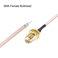 ANNXIN SMA Femelle Bulkhead vers Câble Pigtail RG178 à Fil Nu, Adaptateur d'Extension Coaxiale pour Antenne WiFi à Souder sur PCB, Vente en Gros
