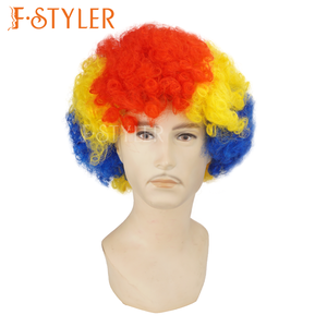 FSTYLER Hommes Afro <span class=keywords><strong>Perruque</strong></span> Crépus Bouclés <span class=keywords><strong>Perruque</strong></span> Bob Coloré Cheveux Vente En Gros En Vrac Femmes Fans Fête Festival <span class=keywords><strong>Carnaval</strong></span> Perruques - Product Image 1