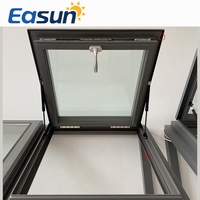 Cadre en alliage d'aluminium vertical pliant manuel moderne lucarne toit fenêtre persienne balançoire contrôle des insectes sous-sol véranda