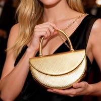 Sac de soirée semi-circulaire métallique pour femme, avec rabat magnétique, chaîne bandoulière, pour mariage, bal de promo, soirée, sac à main formel pour femme