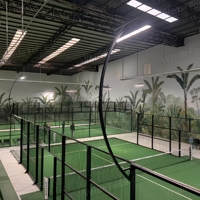 Terrain de padel panoramique standard FIP, intérieur/extérieur, professionnel, équipement complet, prix usine