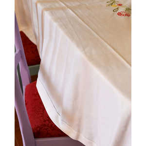 Mantel Rectangular de Lino Mezclado Reana con Bordado Floral Colorido, Sin Arrugas, 12 Servilletas para Hoteles y Banquetes de Boda - Product Image 1