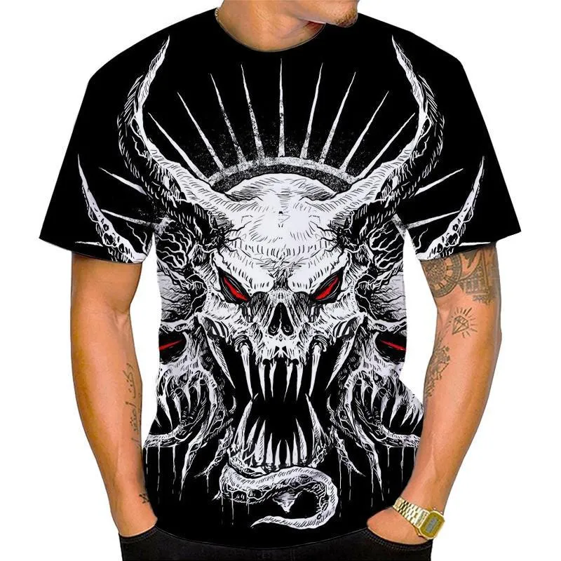 T-shirt Hip Hop Casual Unisex scheletri Horror Hip Hop t-shirt t-shirt Hip Hop con stampa divertente e divertente t-shirt