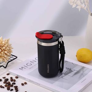 Stainless Steel Vacuum Tumbler Straight Cup With Rope Minimalist Design For Travel Coffee <b>Mug</b> 12-24 Hours Insulation - Product Image 3