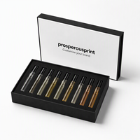 Boîte d'échantillons de parfum personnalisée à faible MOQ, kit de découverte, 10 compartiments avec insert en mousse pour flacons de 2ml, 3ml, 5ml
