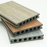 Planches de terrasse en composite WPC imitation teck 3D gaufré, écologiques, ignifuges, à double verrouillage, pour cour extérieure – Vente en gros