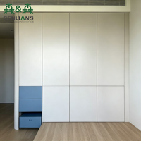 Système de placard intégré moderne SLS avec lit plateforme Tatami intégré, finition laquée sans poignée, style minimaliste, pour chambre à coucher et hôtel