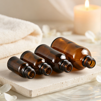 Flacons compte-gouttes en verre ambré, flacons d'huile essentielle anti-lumière, contenants vides pour sérum liquide et emballages cosmétiques pour soins de la peau