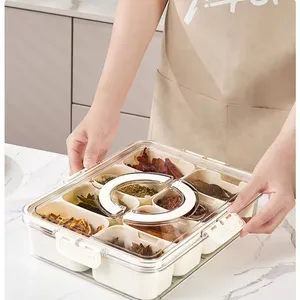 Aohea bpa-freie 4 8 Kombi Küche Multifunktionale transparente Speise-Rezeption-Kiste mit Deckel Aufbewahrungsbox Gewürzaufbewahrungsbehälter