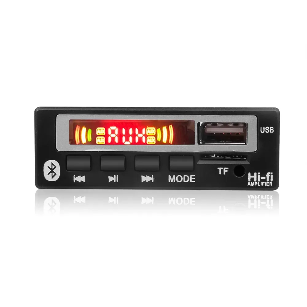 Yike Pemutar Papan Dekoder MP3 WMA Tanpa Kabel, Modul Radio Mobil Audio USB TF FM 5V 12V dengan Remote Kontrol untuk Mobil
