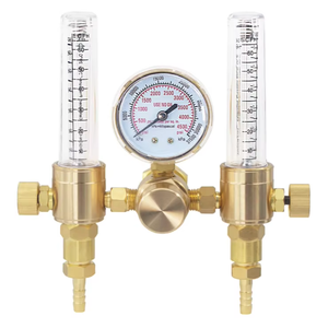 Medidor de Flujo y Regulador de Argón CO2, Medidor de Flujo de Argón CO2 de Doble Salida para Soldador MIG TIG 0-60CFH Entrada CGA580 - Product Image 2