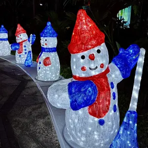 Заводская распродажа, 3D светодиодный Снеговик, уличные рождественские украшения