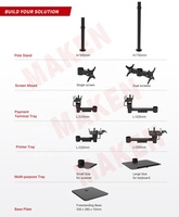 Pos Dual Screen POS Pole Mounts Solution Desktop Pole Mount Solution Moniteur Stand pour Pos