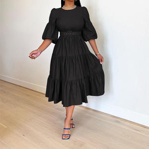 Nuovi abiti da donna <span class=keywords><strong>in</strong></span> <span class=keywords><strong>jeans</strong></span> girocollo alla moda vestiti di <span class=keywords><strong>jeans</strong></span> <span class=keywords><strong>in</strong></span> Denim per abito da donna a pieghe - Product Image 3