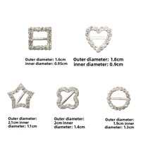 Boucles en alliage et strass faites à la main, rondes, carrées, pentagrammes, en forme de cœur, trèfles à quatre feuilles, accessoires pour chaussures et vêtements