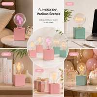 Bombilla LED G80 G95 G125 con Forma de Corazón, Campana y Luna, Funciona con Batería, Base Cuadrada de Cerámica, Colorida, para Fines Decorativos, Lámpara de Regalo