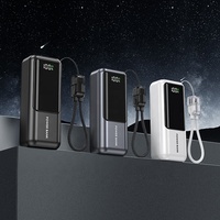 Banque d'alimentation portable mini 4500 mAh avec cordon, chargeur rapide, batterie externe rechargeable