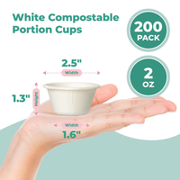 Gobelets à sauce jetables compostables en pulpe de canne à sucre 2oz, 100% biodégradables et compostables en bagasse