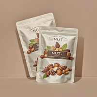 Sachet d'emballage Doypack personnalisé pour aliments secs, cacahuètes, noix, amandes, noix de cajou mélangées, avec fermeture éclair verticale