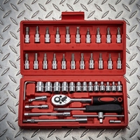 Jeu de clés à cliquet hexagonales magnétiques de 46 pièces, en acier au chrome-vanadium, outils de réparation automobile professionnels, coffret de couleur 1103