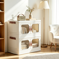 Armoire de rangement empilable en plastique PP de haute qualité avec roulettes, grande capacité et pliable pour salle de bain, aliments et friandises pour animaux de compagnie