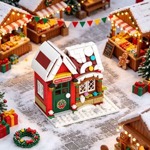 Meilleures ventes : Ensemble de blocs de construction à petites particules Village de Noël, modèle de maison Tour de l'Horloge, jouet éducatif DIY, cadeau de fête - Product Image 2
