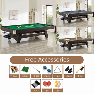 Alta calidad barato 3 en 1 multifunción de lujo moderno interior profesional de madera maciza mármol pizarra 9 pies parachoques mesa de billar - Product Image 5
