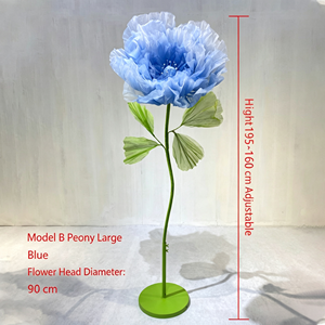 Flor de Peonía Grande con Marco Metálico de 90cm de Diámetro, Apertura y Cierre Automático Eléctrico Mecánico, Hecha a Mano, Ecológica, de Organza, Estilo Europeo de Alta Gama - Product Image 5