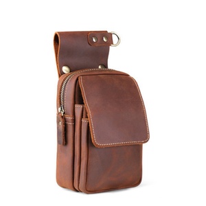 Nueva Riñonera de Cuero Crazy Horse Vintage para Hombre, Bolsa de Cintura para Teléfono, Bolsillo para Teléfono Móvil, Boshiho BOSA2004032 - Product Image 1