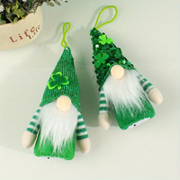 Chapeau à paillettes, poupée elfe en peluche, tissu non tissé en polyester, fournitures de fête, décorations lumineuses de Rudolph pour la Saint-Patrick