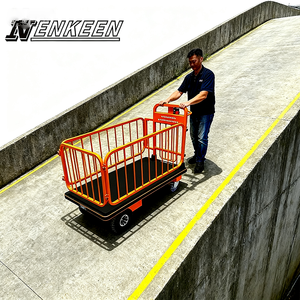 <span class=keywords><strong>500Kg</strong></span> Laadvermogen Elektrische <span class=keywords><strong>Platform</strong></span> <span class=keywords><strong>Trolley</strong></span> Gemotoriseerde Handkar Met Beslag Voor Retail Magazijn Supermarkt - Product Image 3