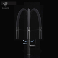 Keran Air Panas dan Dingin Modern Warna Hitam Matte dengan Corong Silikon untuk Wastafel Dapur