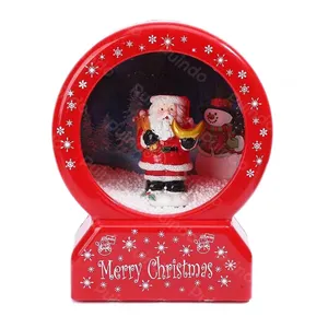 بطارية Puindo كرة ثلج مزين بمنفذ USB تعمل بالثلج لعيد الميلاد هدايا فانوس موسيقي لعيد الميلاد